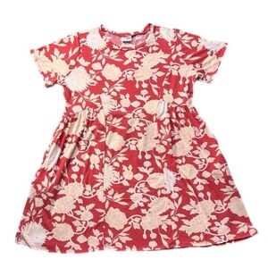 LuLaRoe Womens Dress Size 3XL Monica Princess Seam‎ Red Peach Floral Pockets NWT